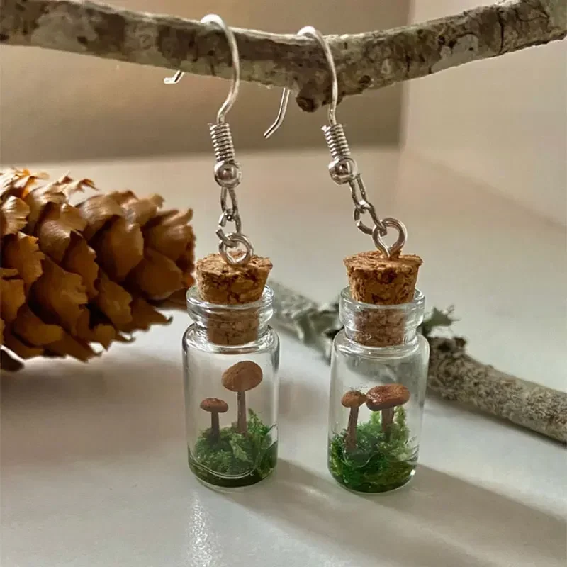 Real Mushroom Earrings Jar/Bot - Preserved Moss Sheet 评论和价格